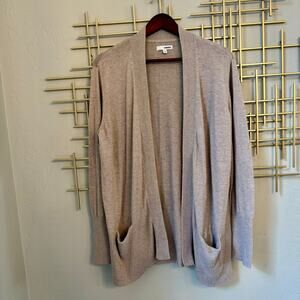 Sonoma Beige Open Front Knit Cardigan XL Soft Lightweight Sweater